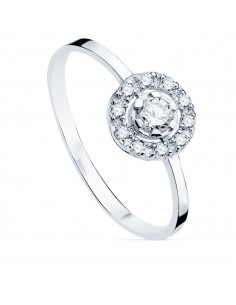 18K SORTIJA ORO BLANCO MOTIVO REDONDO CIRCONITAS. 7 MM. ANCHO CUERPO: 1 2MM