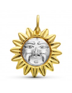 18K COLGANTE ORO BICOLOR SOL 18MM.