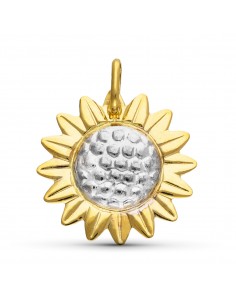 18K COLGANTE ORO BICOLOR GIRASOL 18MM.