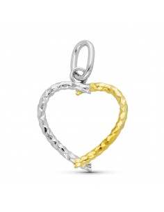 18K COLGANTE ORO BICOLOR CORAZON 25 X 20 MM.