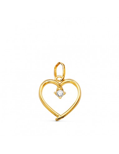 18K COLGANTE ORO AMARILLO CORAZON CON CIRCONITA DE 2MM. 13 X 12 MM.