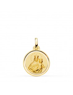 18K MEDALLA VIRGEN MARIA AUXILIADORA BISEL 16 MM