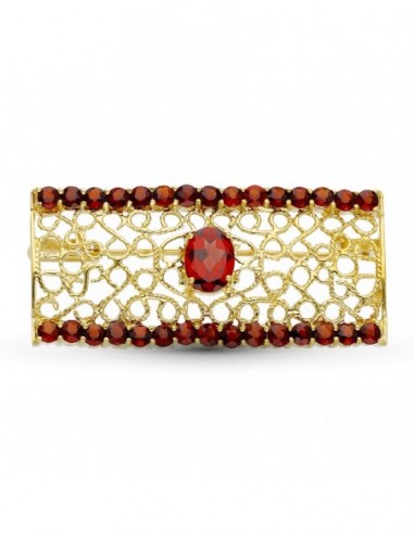 Broche Rectangulo Granate