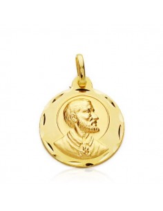 18K MEDALLA ORO AMARILLO SAN FRANCISCO JAVIER TALLADA 18 MM