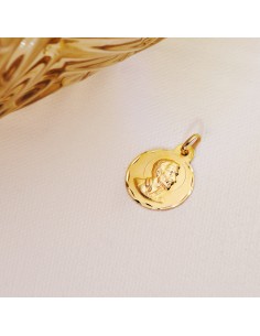 18K MEDALLA ORO AMARILLO SAN FRANCISCO JAVIER TALLADA 18 MM 2