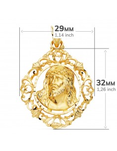 18K COLGANTE CRISTO ORO AMARILLO ESTAMPADO CERCO. 32 X 29 MM. 2