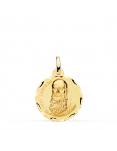 18K MEDALLA ORO AMARILLO FRAY LEOPOLDO TALLADA 18 MM