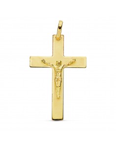 18K CRUZ PLANA LASER CRISTO