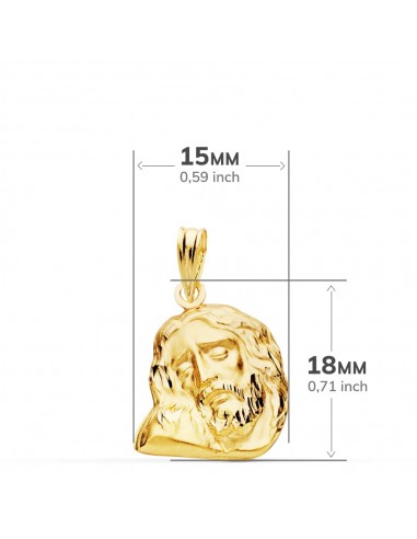 18K CABEZA DE CRISTO 18 X 15 MM