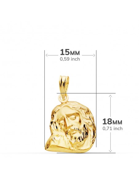 18K CABEZA DE CRISTO 18 X 15 MM