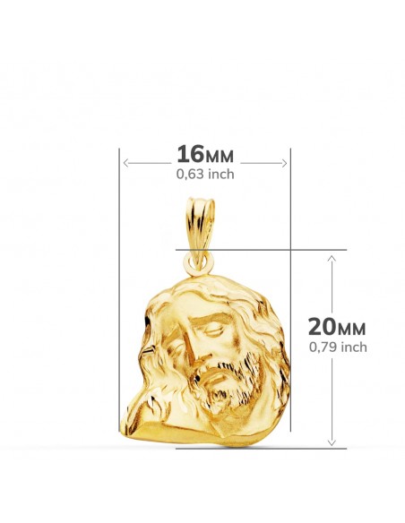 18K CABEZA DE CRISTO 20 X 16 MM