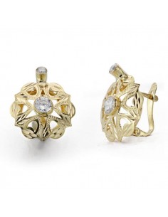 18K PENDIENTES 2 CIRCONITAS. 18 X 15 MM.