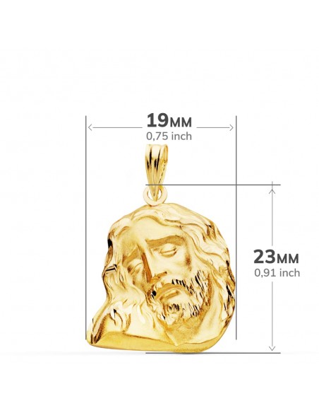 18K CABEZA DE CRISTO 23 X 19 MM