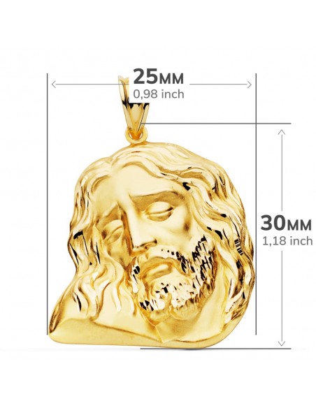 18K CABEZA DE CRISTO 30 X 25 MM