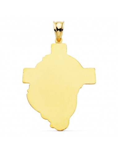 18K CABEZA DE CRISTO CON CRUZ TALLADA 40 X 30 MM