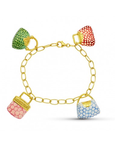 18K PULSERA ORO AMARILLO FETICHES ESMALTE