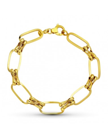 18K PULSERA ORO AMARILLO ESLABONES HUECA