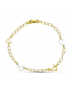 18K PULSERA ORO BICOLOR DELFINES