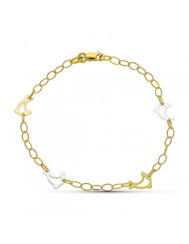 18K PULSERA ORO BICOLOR DELFINES