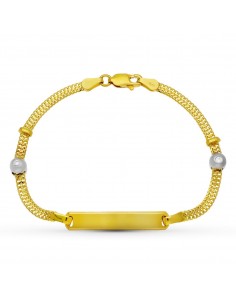 18K ESCLAVA ORO BICOLOR MOTIVO CIRCONITAS