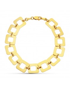 18K PULSERA ORO AMARILLO ESLABONES CUADRADOS