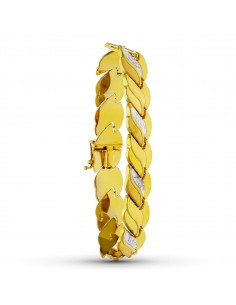 18K PULSERA ORO BICOLOR ESTAMPACION CIRCONITAS