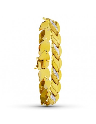 18K PULSERA ORO BICOLOR ESTAMPACION CIRCONITAS