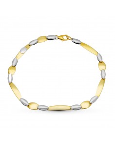 18K PULSERA ORO BICOLOR MATE Y BRILLO