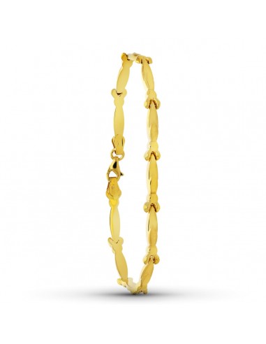 18K PULSERA ORO AMARILLO MATE Y BRILLO