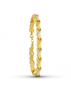 18K PULSERA ORO BICOLOR ESTAMPACION