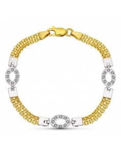 18K PULSERA ORO BICOLOR MAYA OVAL CIRCONITAS
