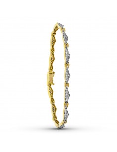 18K PULSERA ORO BICOLOR CIRCONITAS BICOLOR