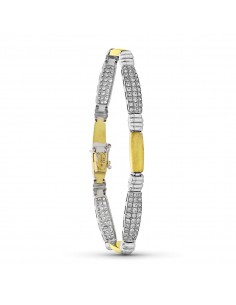 18K PULSERA ORO BICOLOR CIRCONITAS ESTAMPACION