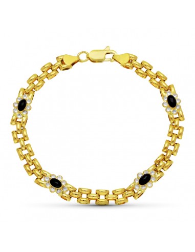 18K PULSERA ORO AMARILLO PANTER Y CUAJOS CIRCONITAS