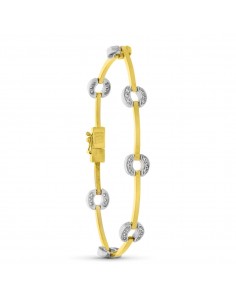 18K PULSERA ORO BICOLOR CIRCONITAS