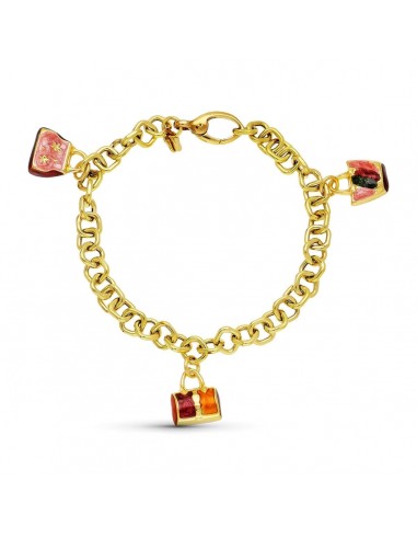 18K PULSERA ORO AMARILLO FETICHES ESMALTADOS