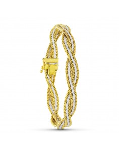18K PULSERA ORO BICOLOR TRENZADA