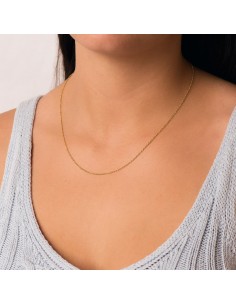 18K CADENA ORO AMARILLO FORZADA MACIZA ANCHO: 1.2MM LARGO: 45CM 2