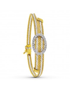 18K PULSERA ORO BICOLOR CIRCULO