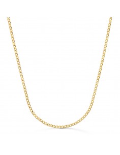 18K CADENA ORO AMARILLO BARBADA HUECA ANCHO: 2MM LARGO: 60CM