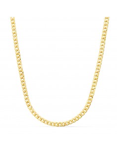 18K CADENA ORO AMARILLO BARBADA HUECA ANCHO: 4MM LARGO: 60CM