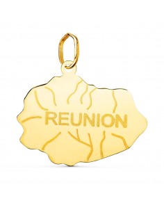 18K PENDENTIF OR JAUNE ILE REUNION 18 X 22 MM