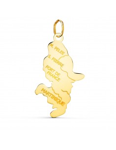 18K PENDENTIF OR JAUNE ILE MARTINIQUE  28 X 15 MM