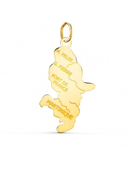 18K PENDENTIF OR JAUNE ILE MARTINIQUE  28 X 15 MM