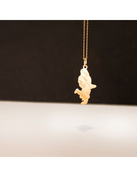 18K PENDENTIF OR JAUNE ILE MARTINIQUE  28 X 15 MM