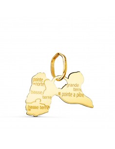 18K PENDENTIF OR JAUNE ILE GUADALOUPE  11 X 16 MM
