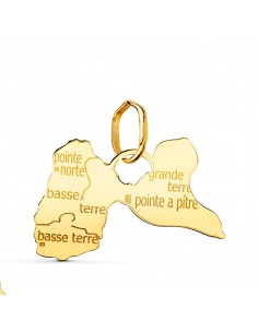 18K PENDENTIF OR JAUNE ILE GUADALOUPE  15 X 21 MM