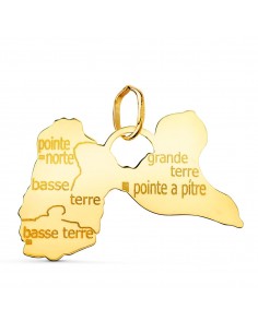 18K PENDENTIF OR JAUNE ILE GUADALOUPE  17 X 24 MM