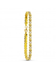 18K PULSERA ORO BICOLOR ESTAMPACION