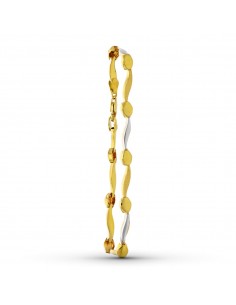 18K PULSERA ORO BICOLOR ESTAMPACION